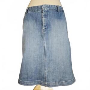 vintage Banana Republic blue denim midi skirt
